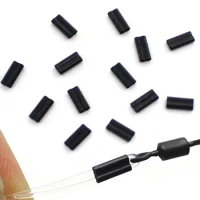 50pcs 0.6/0.7mm Carbon tube Fishing Crimp Sleeves Double Oval Fishing Line Crimping Tube Wire Crimp Connector Tools Accessories