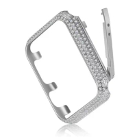 Luxury Diamond Case for Apple Watch 44mm 40mm 42mm 38mm High-end Protective Cover for iWatch Series 6 5 4 3 SE Metal Accessories