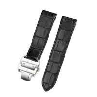 PCAVO Genuine Leather watch strap For cartier Santos 100 leather 20mm 23mm Watchband
