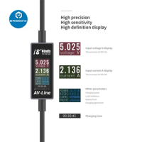 AV-Line Intelligent Charging Detection Line For IPhone Samsung Type-c Interface Data Transmission /Voltage &amp; Current Monitoring