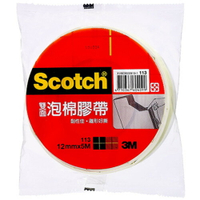 3M Scotch 雙面泡棉膠帶 12mmX5M 單入袋裝