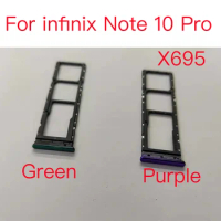 1PCS NEW Sim Cards Adapters For infinix Note 10 Pro X695 SIM Card Holder Tray Slot Replacement Parts