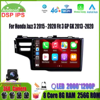 For Honda Jazz 3 2015 - 2020 Fit 3 GP GK 2013 -2020 Android 13 Car Radio Multimedia Video Player GPS Navigation Autoradio DSP