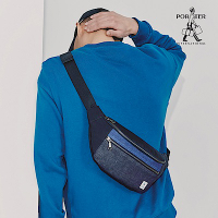 [領券9折]PORTER INTERNATIONAL - 牛仔拼接PATCH WORK腰包 - 藍