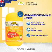 Kẹo Dẻo Vi Chất Nature's Way Kids Smart Vita Gummies Vitamin C+ZinC  Bổ sung kẽm và vitamin C tăng s