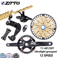 ZTTO MTB Bike 1x12 Speed Groupset 12S Rear Derailleur Shifter Crankset Chain 11-50T 46T 12S Freewheel 1x12s for HG hub M9100 xx