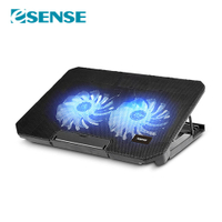 【Esense 逸盛】E-C2 冷光雙風扇筆電散熱墊 黑色【三井3C】