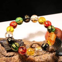 Buddhism Feng Shui Bracelet Luck Wealth Bracelets For Men Women Colorful Crystal Beaded Bracelet Charm Pixiu Bracelet Gifts