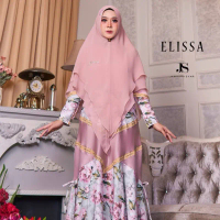 Jawhara Syari Elissa Baju Muslim Wanita Elegan dengan Desain Bunga dan Warna Pastel Mewah Gamis