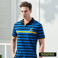 【NAUTICA】COMPETITION經典條紋POLO衫(藍色)