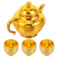 Tea Set Gifts Qiopertar The Living Room Water Offering Cup Alluvial Gold Altar Plastic Worship Decorative