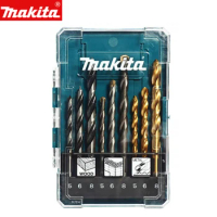 Makita D-71962 9 Piece Drill Bit Set Straight Shank Multifunctional Combination Punch Drill Head Set For Metal Masonry and Wood