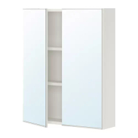 ENHET 雙門鏡櫃, 白色, 60x17x75 公分