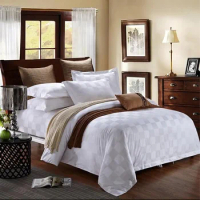 100%Cotton Duvet Cover set Queen King Size White Comforter Cover Bedding Set 4Pcs (1 Duvet Cover+2 Pillow shams+1 Bed Sheet)