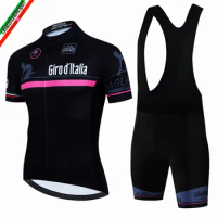 Tour De Giro D'ITALIA Cycling Jersey Sets Short Sleeve for Men's Anti-UV Bike Cycling Jersey Set Bicycle Summer Cycling Clothing
