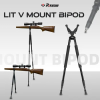 Vector Optics Bipod Shooting Sticks for Hunting Rifle Bipod 360 Rubber V Yoke Rest Lightweight Aluminum Frame and Spike Feet