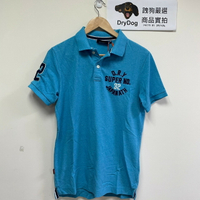 跩狗嚴選®正品 極度乾燥 Superdry Polo衫 星空藍 水藍 刺繡 Logo 素色 純棉 短袖 上衣 透氣 P24