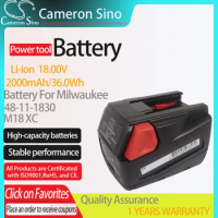 CameronSino Battery for Milwaukee 48-11-1830 fits Milwaukee M18 XC Power Tools Replacement battery 2000mAh/36.0Wh Li-ion 18.00V