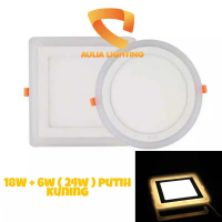 Lampu Downlight 2 Warna LED 18W + 6W Putih list Kuning 24W Ib Hias Plafon rumah kamar dekorasi 18 4 