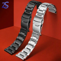 Stainless Steel Belt Watchband for seiko Series 22mm mens Watches Bracelet black Belt Waterpoor soft watch strap Wirstband