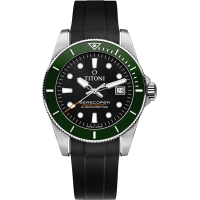 【TITONI 梅花錶】海洋探索 SEASCOPER 300 自製機芯天文台認證潛水機械錶/綠黑(83300 S-GN-R-702)