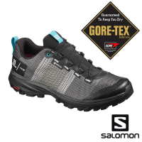 【SALOMON 法國】女 OUT PRO GTX登山健行鞋『白/黑/藍鳥』409616