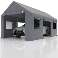 Carport 10'x20' Portable Garage, Reinforced Steel Poles and 180g PE Heavy Duty &amp; Waterproof Canopy