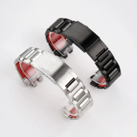 Modified Stainless steel Silver black replacement strap with red background set case watchband for Casio G-SHOCK 3459 GW-B5000