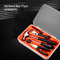 Kunci Set 17pcs Serbaguna Obeng Kunci Inggris Palu Peralatan Rumah Tangga Bengkel