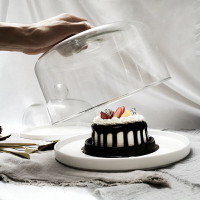 蛋糕蓋  防塵罩 水果試吃盤帶蓋面包托盤陶瓷蛋糕下午茶甜品台展示盤子防塵玻璃罩『cyd0373』