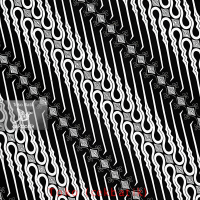 kain batik - Motif Batik Parang (Hitam Putih)