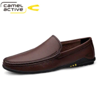 Camel Active Men Shoes Handmade Genuine Leather Casual Shoes Men Sneakers Designer Men's Loafers Breathable Driving Shoes