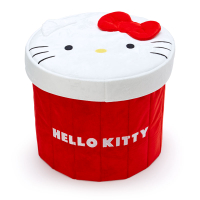 【震撼精品百貨】凱蒂貓 Hello Kitty~Sanrio~三麗鷗 圓形絨毛收納桶椅附蓋*36659
