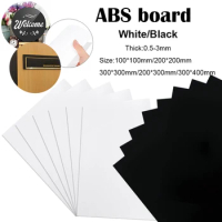 1pcs white/black abs plastic plate model sheet DIY model material material parts thickness 0.5mm/1mm/1mm/1.5mm/2mm/3mm