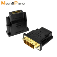 High Quality 24K Gold Plated Converter Black HDMI-Compatible To DVI 24+1 Adapter Support 1080P for Projector TV Box PC Monitor