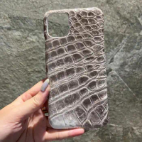 Real Natural Crocodile Leather Phone Cover For iPhone 11 12 13 14 15 Pro Max Plus Mini XS Business Bags Luxury Present Case