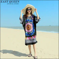 Women Boho chic mexican dress hippie ethnic style dress clothing bohemian holiday beach female baggy dresses AA3492