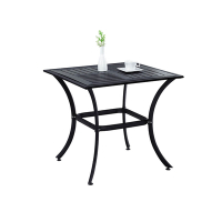 柏蒂家居-艾佛斯2.7尺黑色塑木方型休閒桌/戶外庭院桌/小型餐桌/洽談桌-80x80x71cm