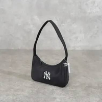 Tas MLB NY EMBROIDERY WHITE BLACK NYLON HOBO BAG 100% ORIGINAL 23X5X12CM