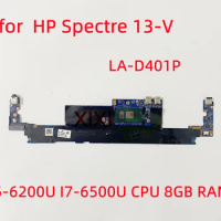 LA-D401P for HP Spectre 13-V Laptop Motherboard With I5-6200U I7-6500U CPU 8GB RAM 860825-601 100%Full Tested