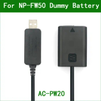 NP-FW50 NP FW50 AC PW20 Dummy Battery&amp;DC Power Bank USB Cable for Sony NEX 3 5 7 A7 A7R A7S A3000 A6000 A7000 ZV-E10 ZV-E10L