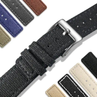 High Quality Nylon Canvas Watch Bands Quick Release Black One Pieces Watch Straps for Apple Watch Band Heavy Duty Buckle 22MM
