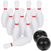 Baru Seronok Set Main Bowling Plastik Warna Putih Permainan Bowling Mainan Bowling Kanak-kanak Bola