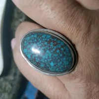 Batu Pirus Urat Jala Mesir Natural Alam ring Perak Kode i/7