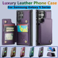 Wallet Case Card Pocket Phone Case For Samsung Galaxy S24 Ultra S23 S22 S21 S20 Note 10 Plus 20 Ultra Card Slot Leather Cover