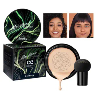 Air Cushion CC Cream+Mushroom Head Sponge Puff Kit Moisturizing Full Coverage Concealer Beauty Cream Brighten Skin Tone
