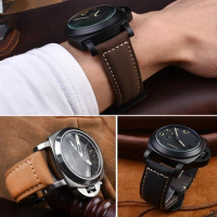 For Panerai Fossil SEIKO TISSOT Watchband Genuine Leather Bracelet male Frosted cowhide Strap Watch band 22 24mm 26m Accessories