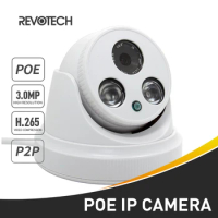 Revotech 3MP Indoor IP Camera H.265 POE 2 Array LED IR Dome ONVIF Security Night Vision CCTV System Video Surveillance Cam