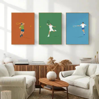 Tennis Player Roger Federer Sports Minimalist Posters and Prints Canvas Painting Wall Art Pictures for Living Room Home Decor