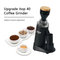 LXCHAN Bean Grinder 64MM Titanium Flat Burrs Coffee Grinder Machine Stepless Adjustment for Espresso Pour over Grinding